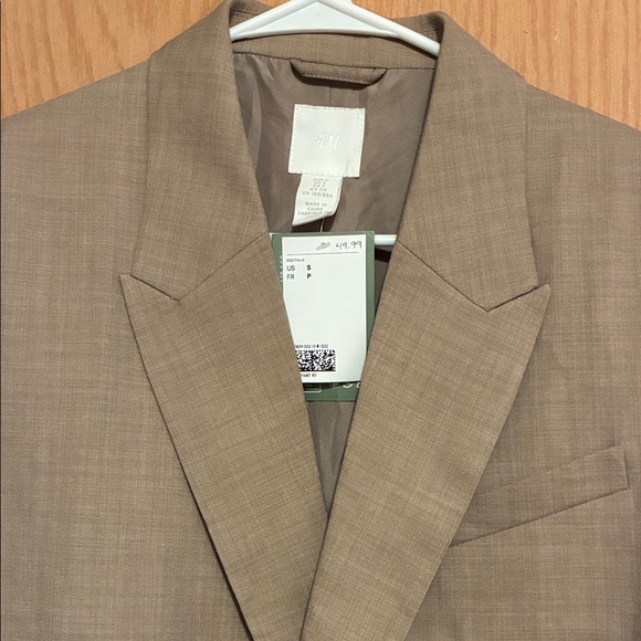 H&M Beige Double-Breasted Blazer - Picture 2 of 3